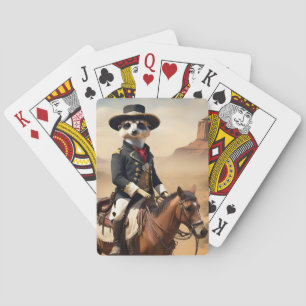 Meerkat On A Horse: Could Be The Lone Stranger Playing Cards