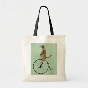 Meerkat on Black Penny Farthing 2 Tote Bag