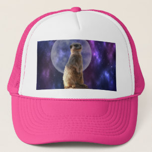 Meerkat On Blue Moonlight Night, Trucker Hat
