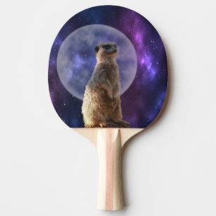 Meerkat On Blue Moonlight Night Watch, Ping Pong Paddle