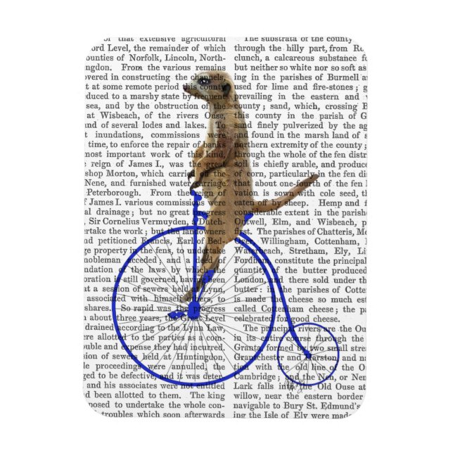 Meerkat On Blue Penny Farthing Magnet (Vertical)