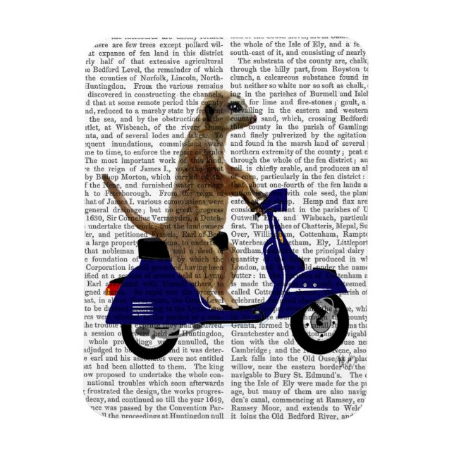 Meerkat on Dark Blue Moped Magnet (Vertical)