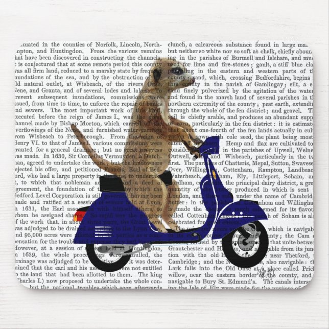 Meerkat on Dark Blue Moped Mouse Pad (Front)