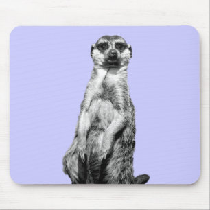 Meerkat Periwinkle Background Mouse Pad
