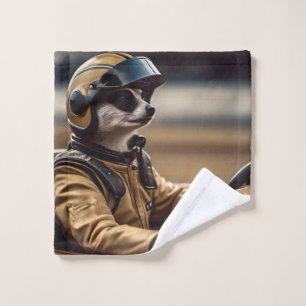 Meerkat Professional Racing Car Driver,  Wash Cloth