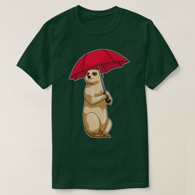 Meerkat Rain Umbrella T-Shirt (Design Front)