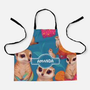 Meerkat Rainbow Colourful Personalised Pattern Apron