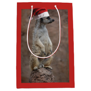 Meerkat Santa Claus Medium Gift Bag