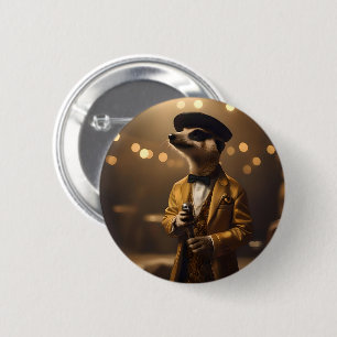 Meerkat Sinatra,  6 Cm Round Badge