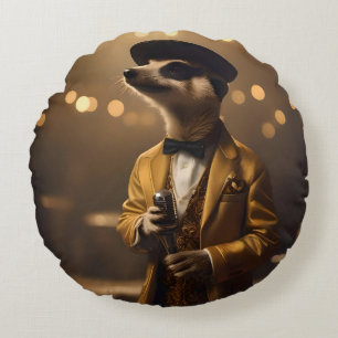 Meerkat Sinatra, Round Cushion