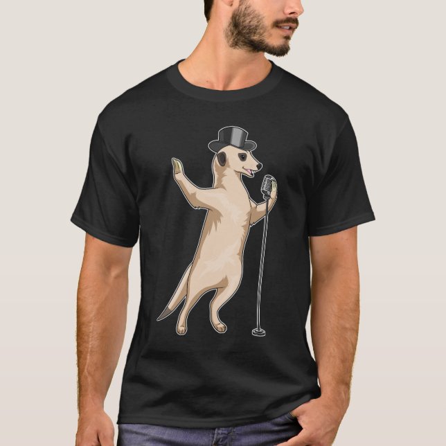 Meerkat Singer Microphone Music T-Shirt (Front)