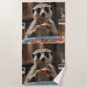 Meerkat Sneaky Lunchtime, Beach Towel