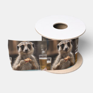 Meerkat Sneaky Lunchtime, Satin Ribbon