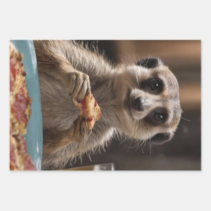 Meerkat Sneaky Lunchtime, Wrapping Paper Sheet