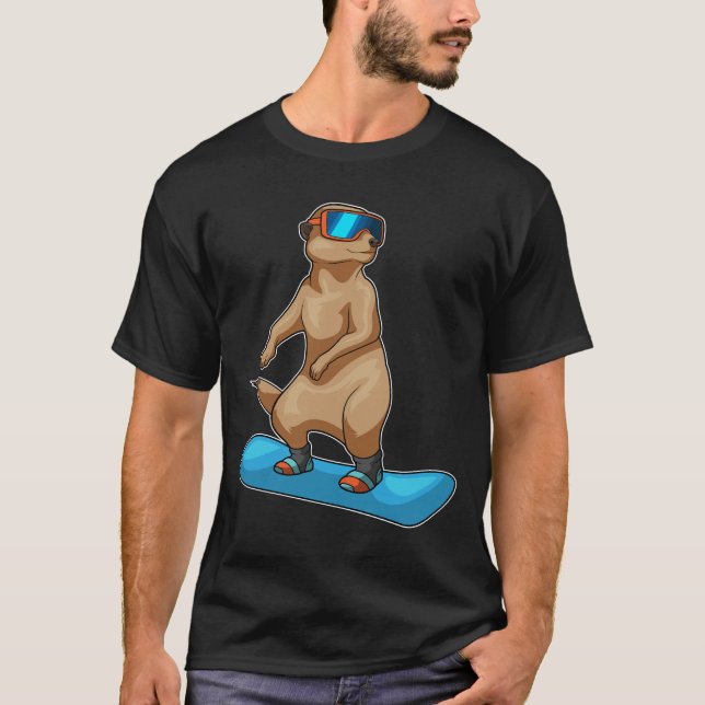 Meerkat Snowboard Winter sports T-Shirt (Front)
