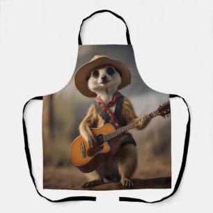 Meerkat Strumming A Country Lullaby,  Apron