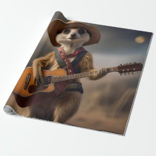 Meerkat Strumming A Country Lullaby,  Wrapping Paper