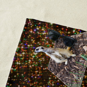 Meerkat Twinkle Stars, Beach Towel
