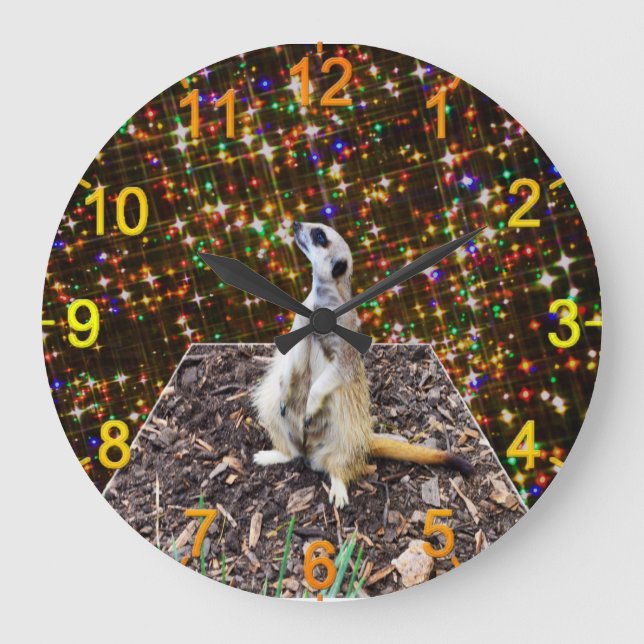 Meerkat Twinkle Stars, Wall Clock (Front)