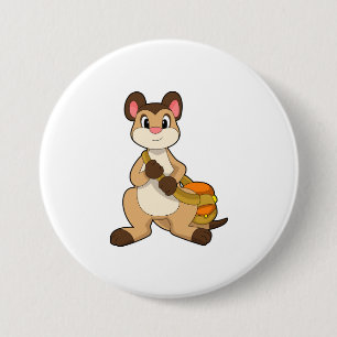 Meerkat with Bag 7.5 Cm Round Badge