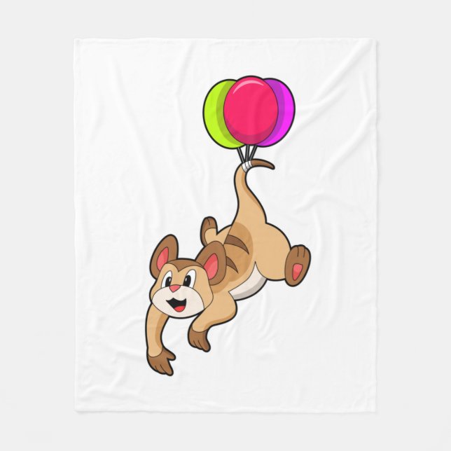 Meerkat with Balloon Fleece Blanket (Front)