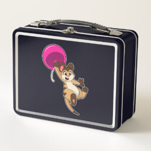 Meerkat with Balloon Metal Lunch Box
