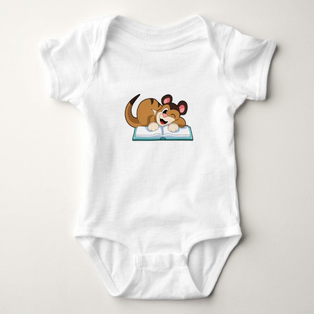 Meerkat with Book Baby Bodysuit (Front)