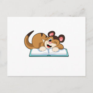 Meerkat with Book Postcard