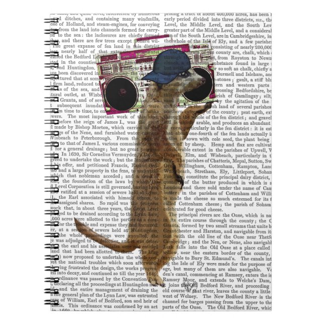 Meerkat with Boom Box Ghetto Blaster 2 Spiral Notebook (Front)