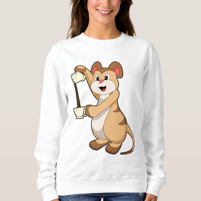 Meerkat with Coffee pot & Coffee.PNG Sweatshirt (Front)