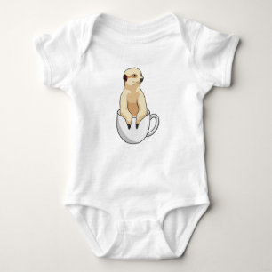 Meerkat with Cup of Coffee Baby Bodysuit