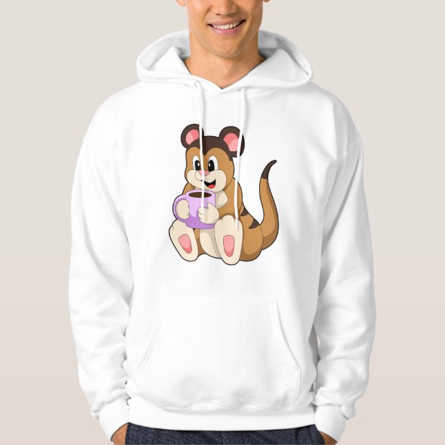 Meerkat with Cup of Coffee Hoodie (Front)