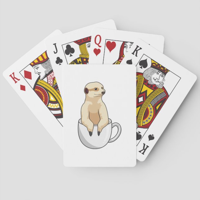 Meerkat with Cup of Coffee Playing Cards (Back)