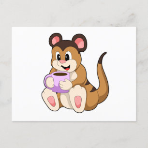 Meerkat with Cup of Coffee Postcard