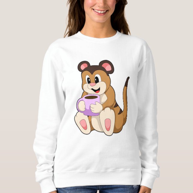 Meerkat with Cup of Coffee Sweatshirt (Front)