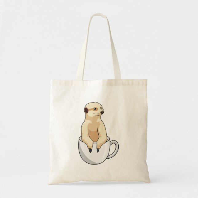 Meerkat with Cup of Coffee Tote Bag (Front)