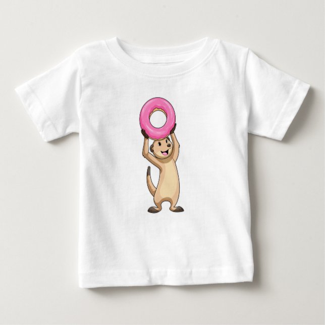 Meerkat with Donut Baby T-Shirt (Front)