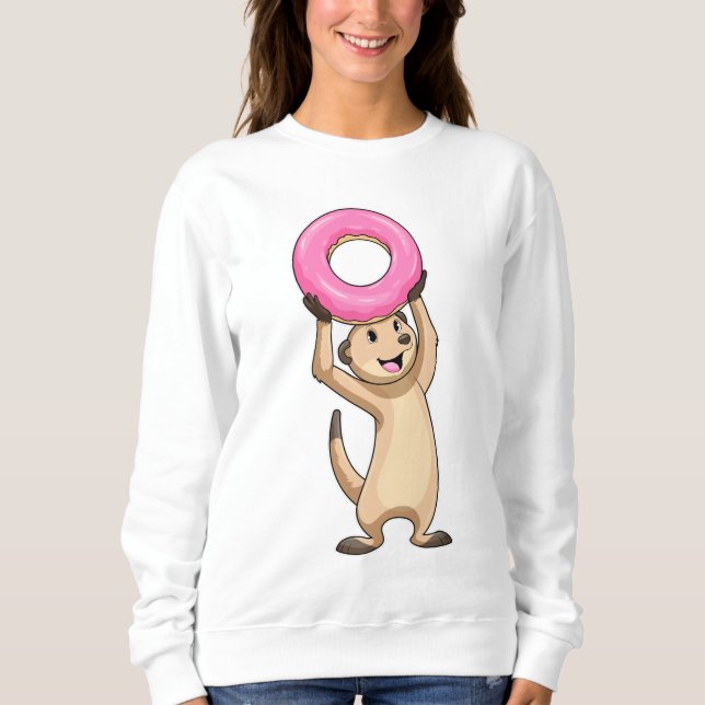 Meerkat with Donut Sweatshirt (Front)