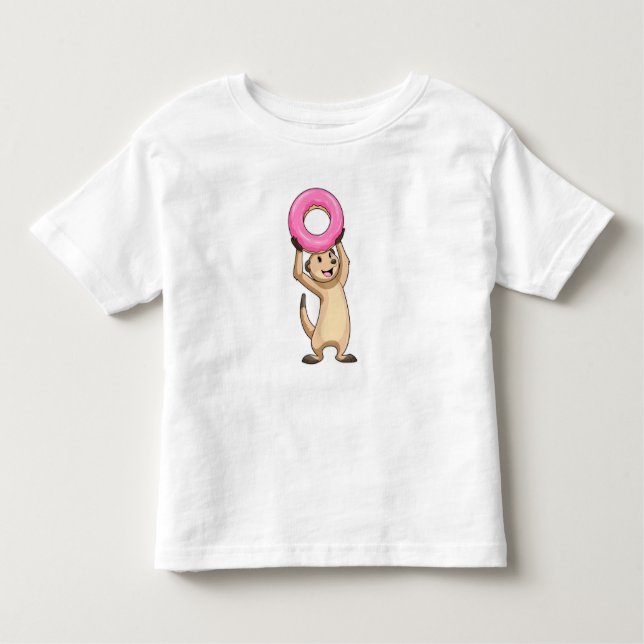 Meerkat with Donut Toddler T-Shirt (Front)