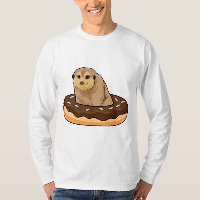 Meerkat with Doughnut T-Shirt (Front)