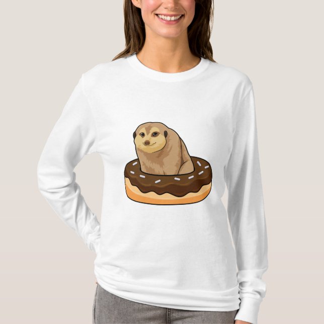 Meerkat with Doughnut T-Shirt (Front)