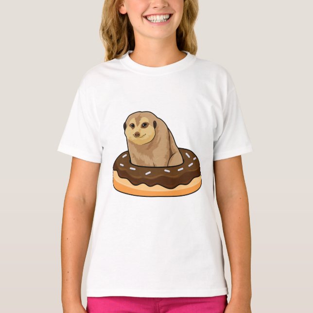 Meerkat with Doughnut T-Shirt (Front)
