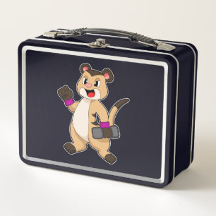 Meerkat with Dumbbell Metal Lunch Box