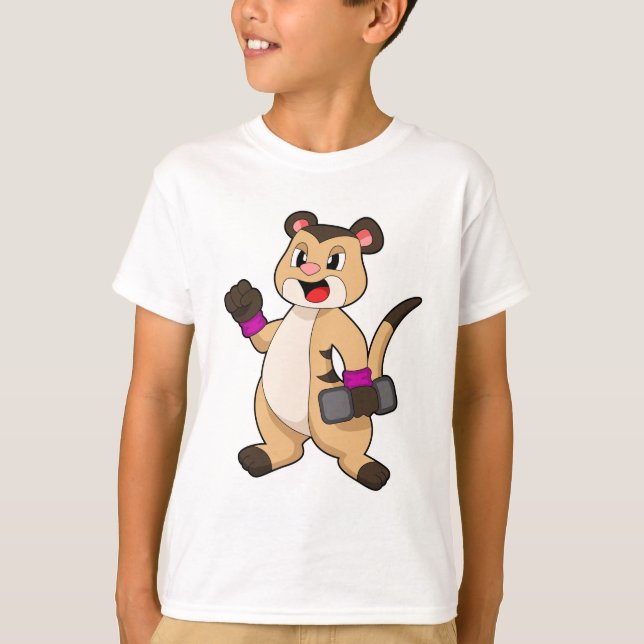 Meerkat with Dumbbell T-Shirt (Front)