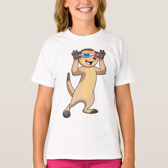 Meerkat with Glasses T-Shirt (Front)