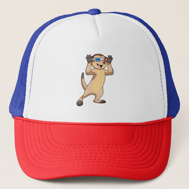 Meerkat with Glasses Trucker Hat (Front)