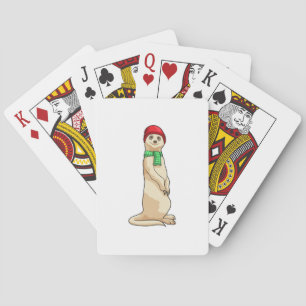Meerkat with Hat and Scarf Playing Cards