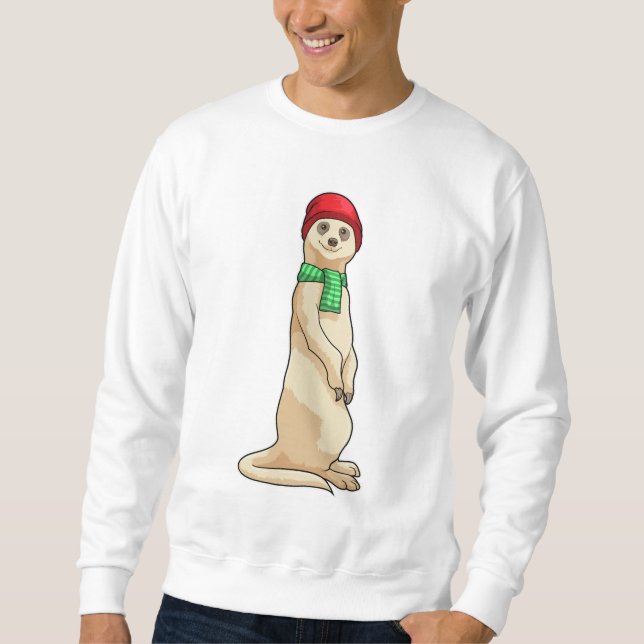 Meerkat with Hat and Scarf Sweatshirt (Front)