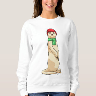 Meerkat with Hat and Scarf Sweatshirt