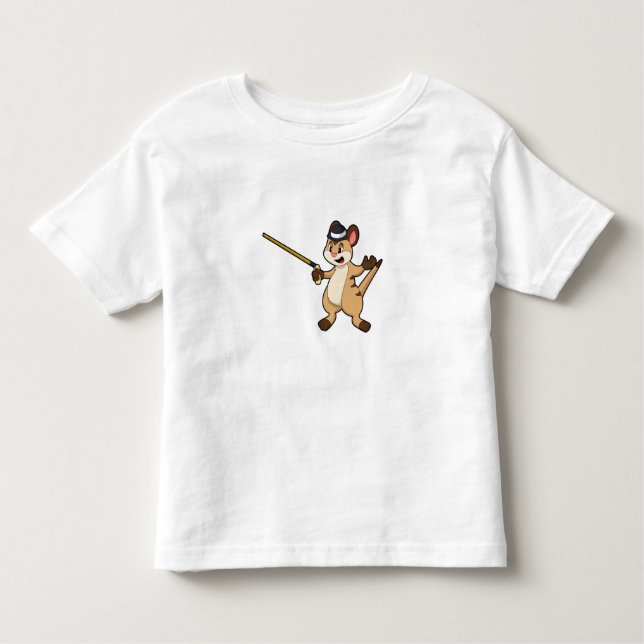 Meerkat with Hat & Walking stick Toddler T-Shirt (Front)